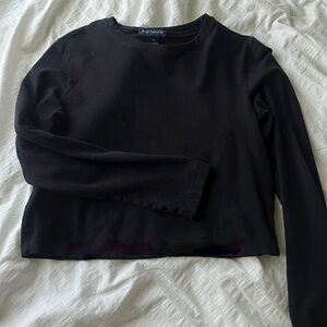 ANN TAYLOR CROPPED BLACK LONG SLEEVE